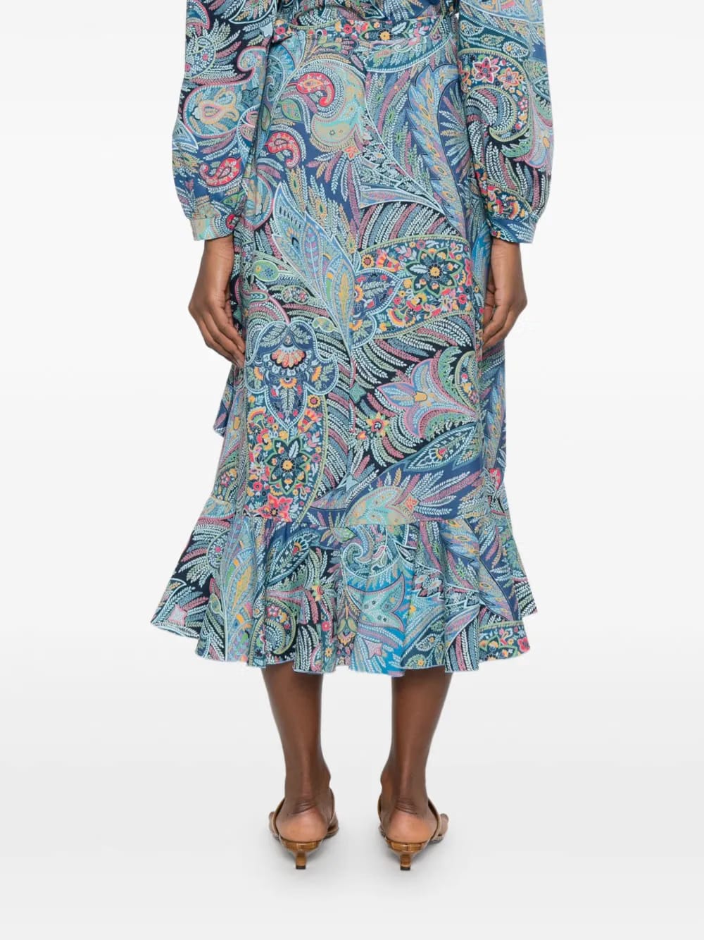 ruffled paisley skirt