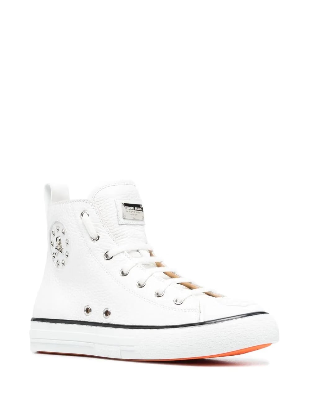 leather high-top sneakers
