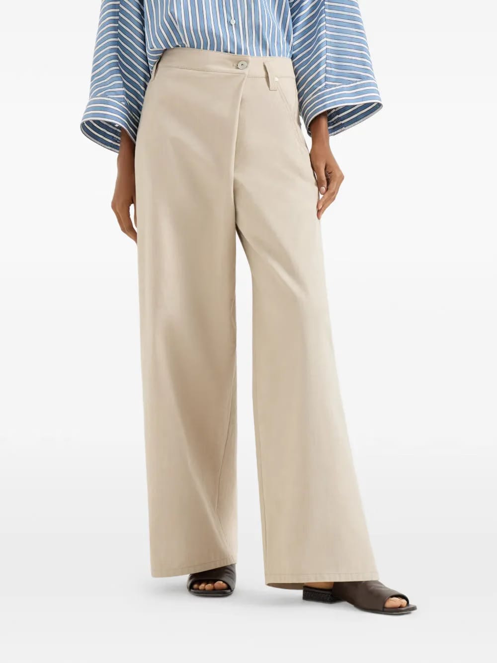 button palazzo pants