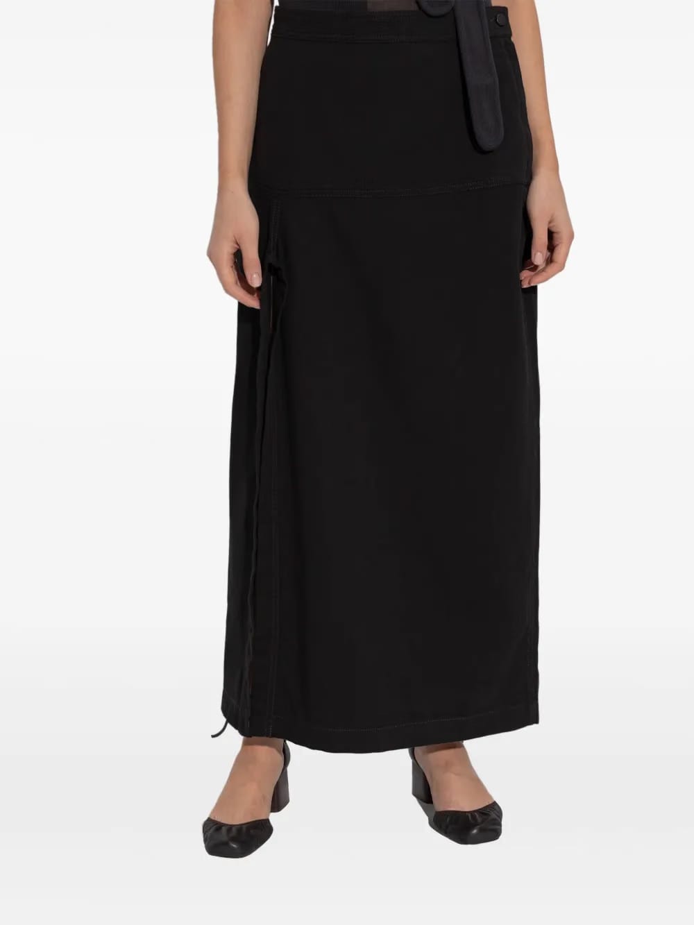 high-waisted skirt