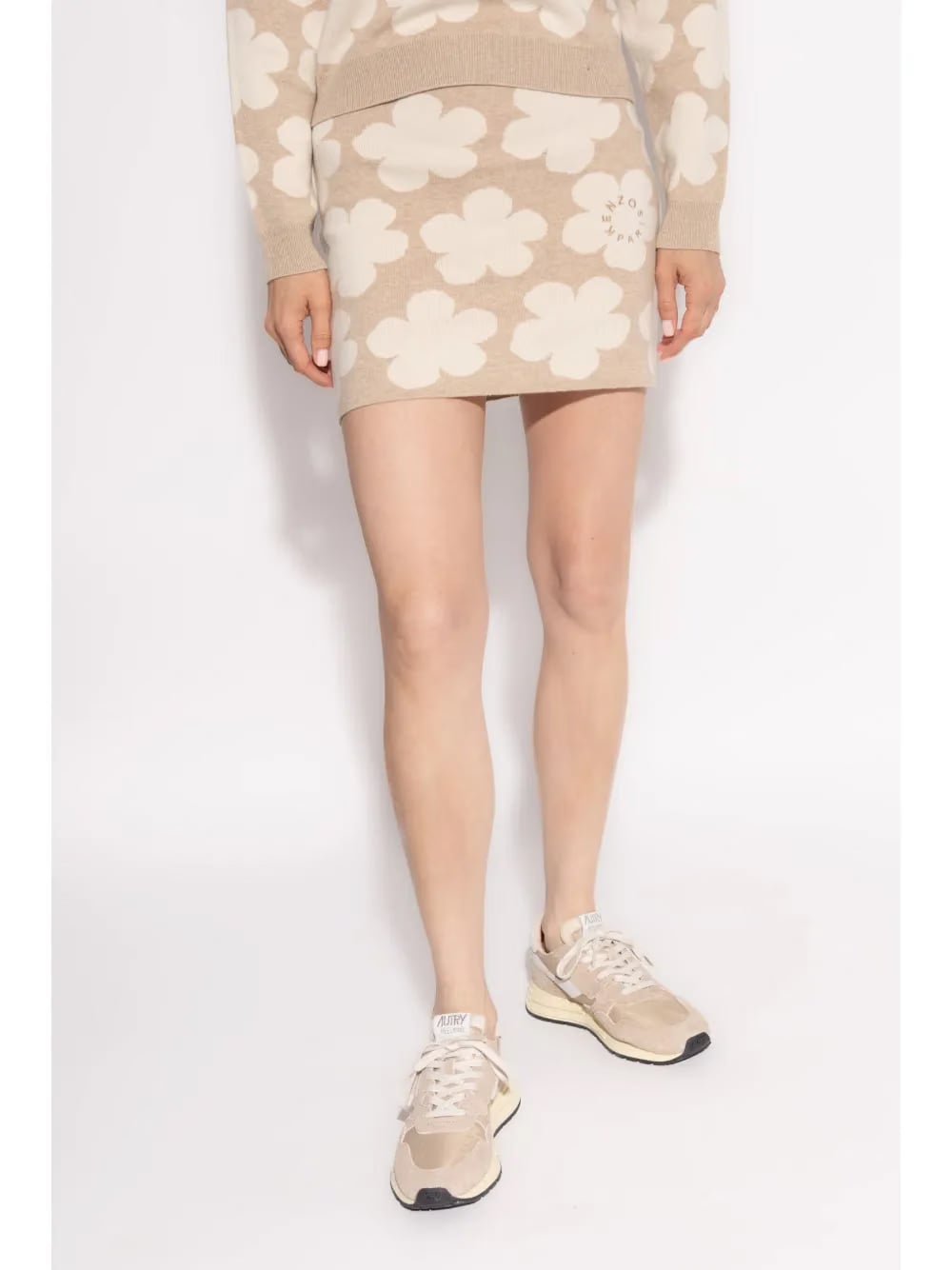 floral intarsia-knit skirt