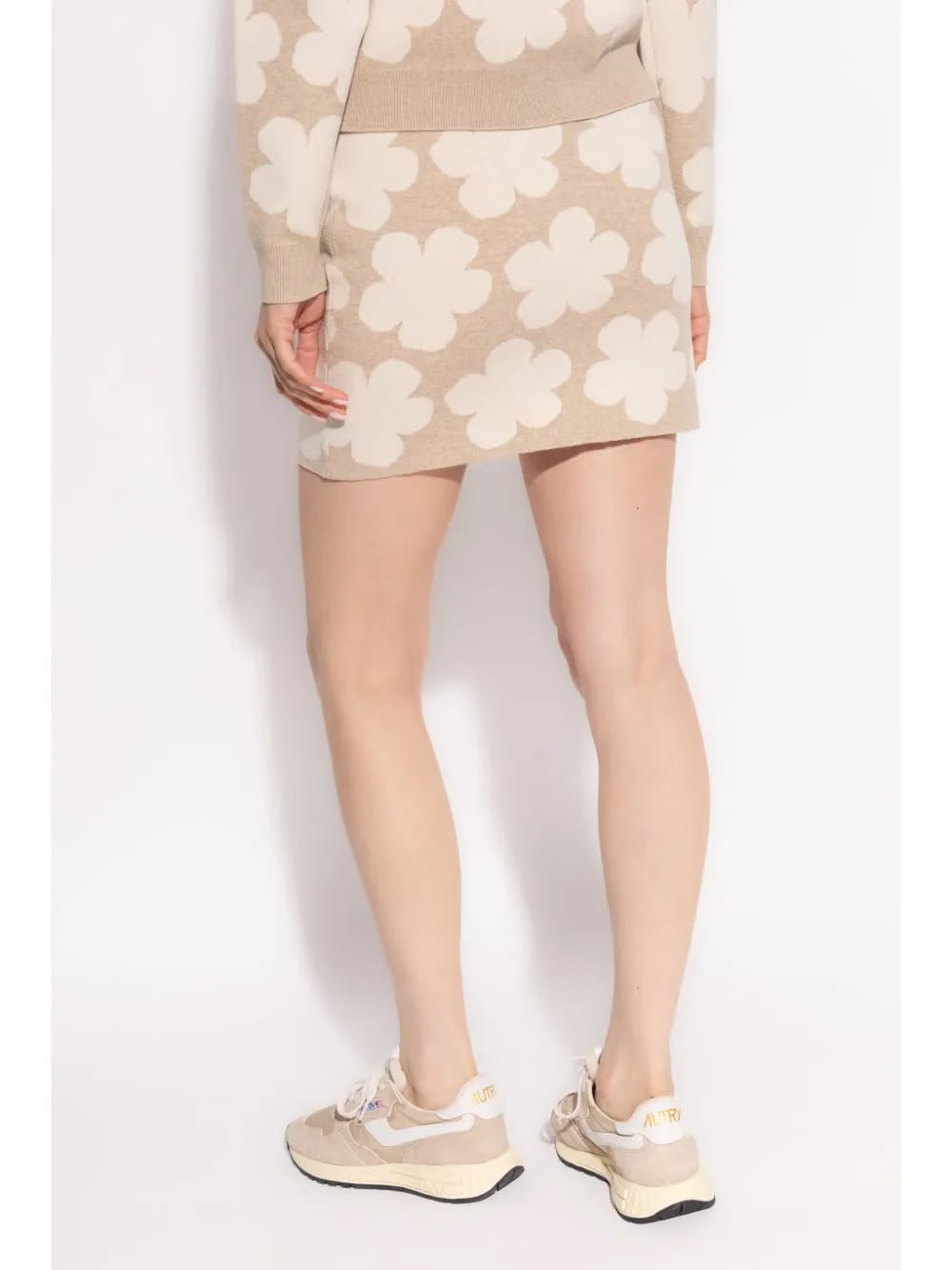 floral intarsia-knit skirt