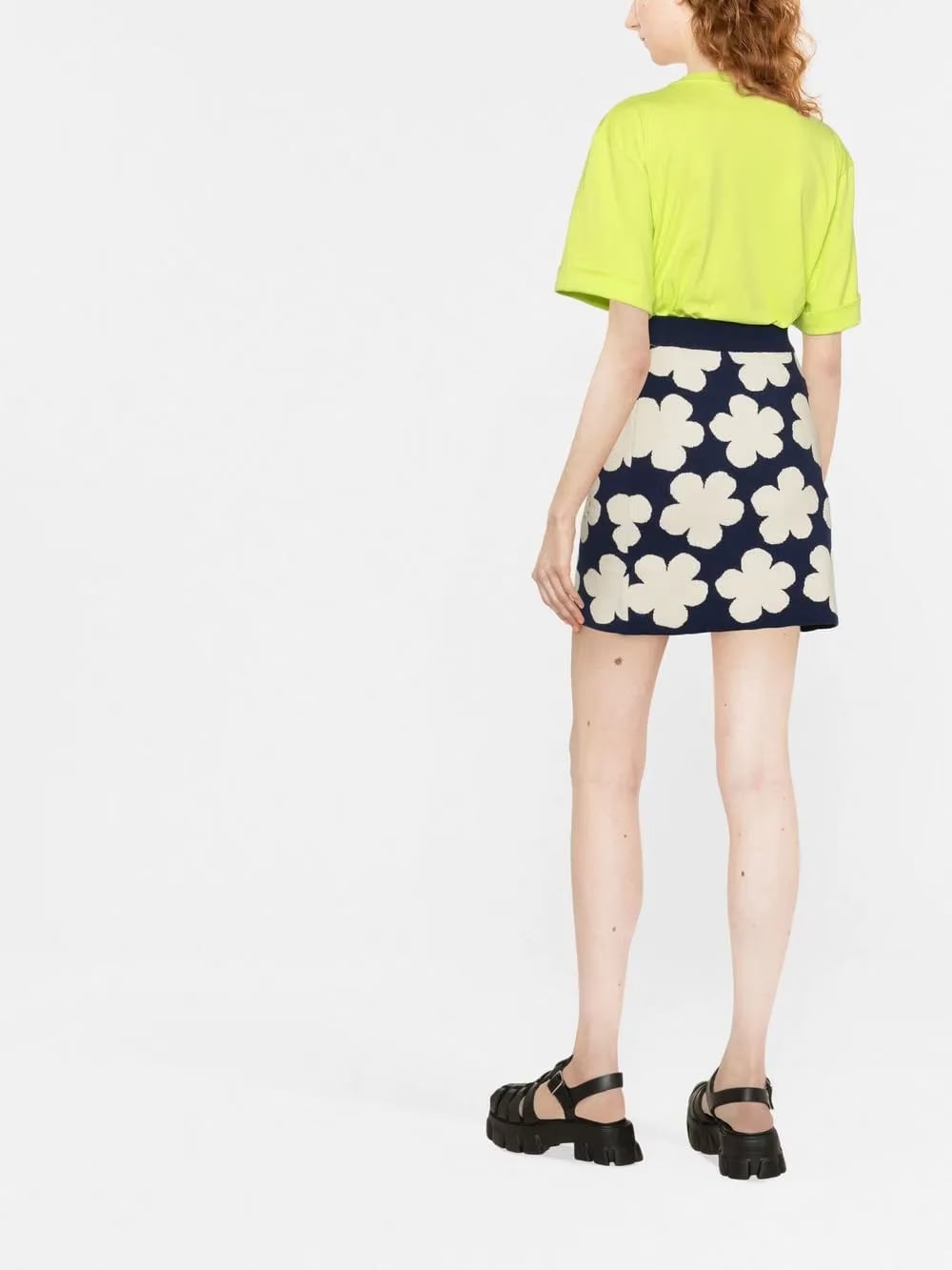floral intarsia-knit skirt