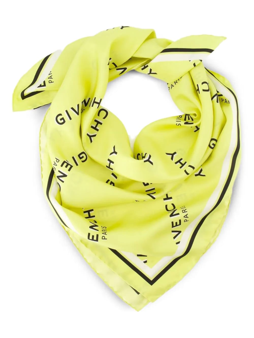 logo-print silk scarf