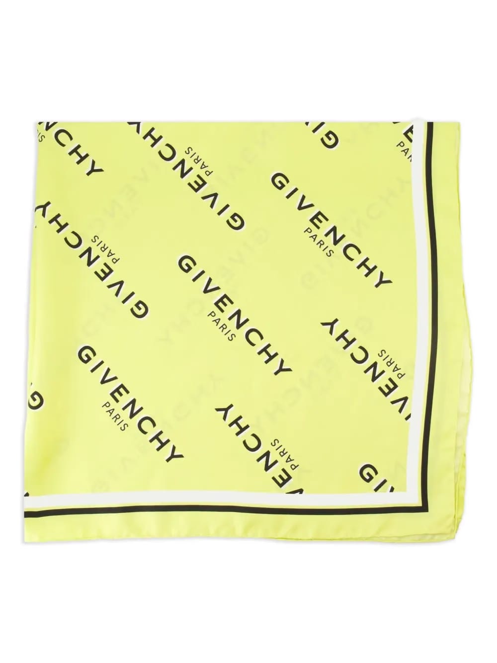 logo-print silk scarf