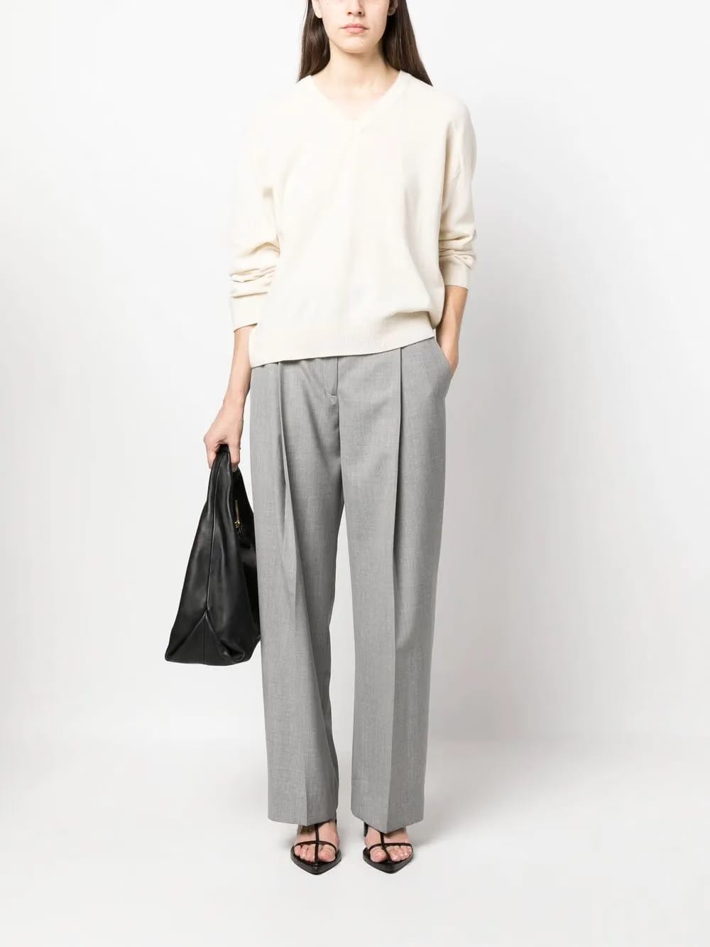 V-neck knitted jumper