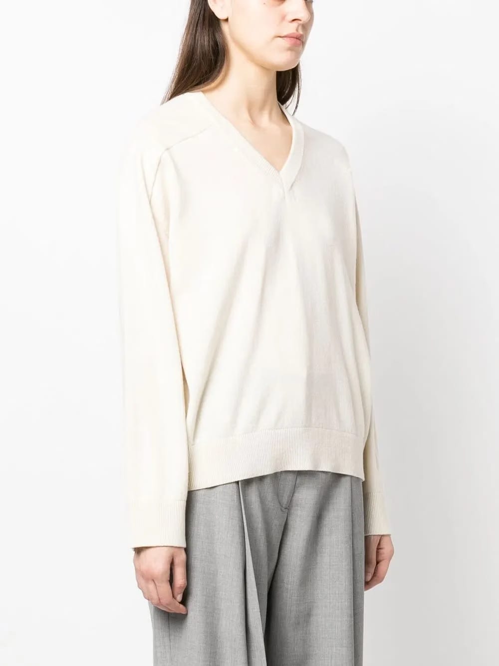 V-neck knitted jumper