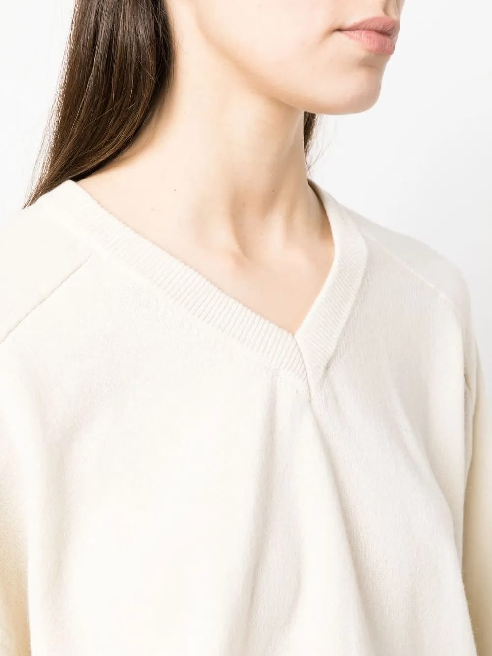 V-neck knitted jumper
