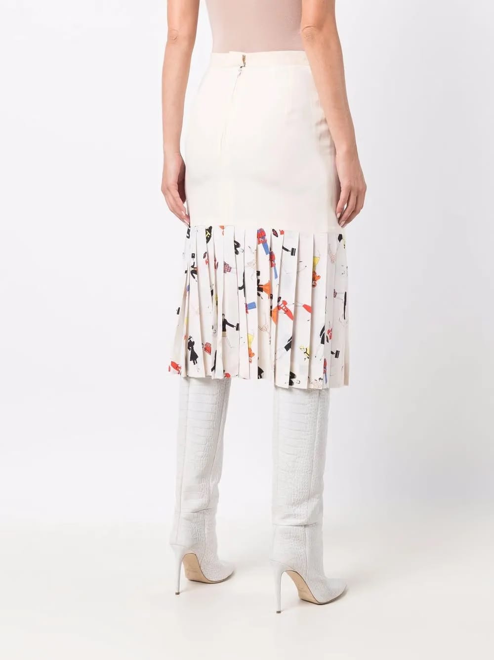 1990s Mademoiselle print pleated skirt
