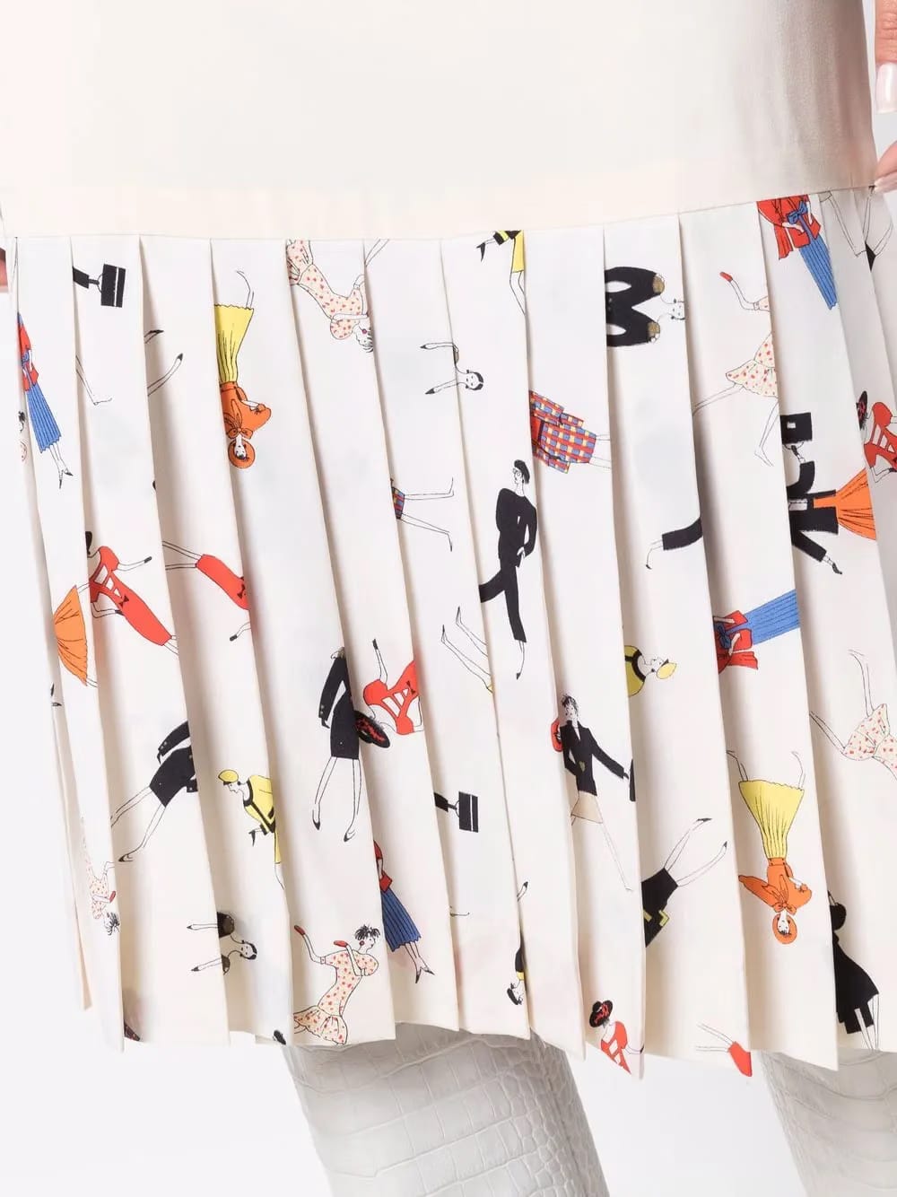 1990s Mademoiselle print pleated skirt