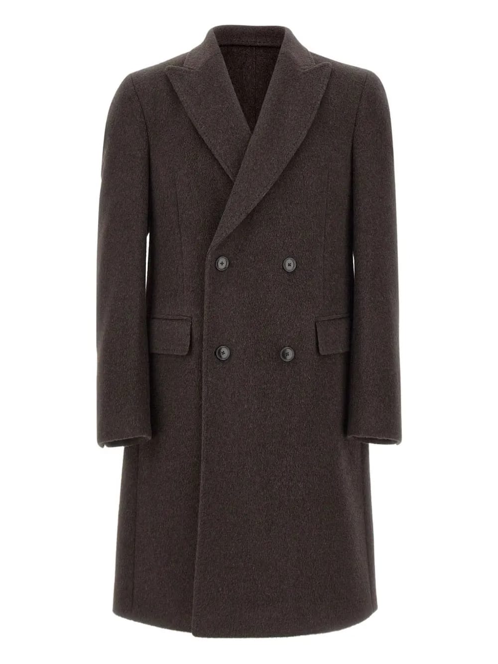 peak lapels double-breasted coat