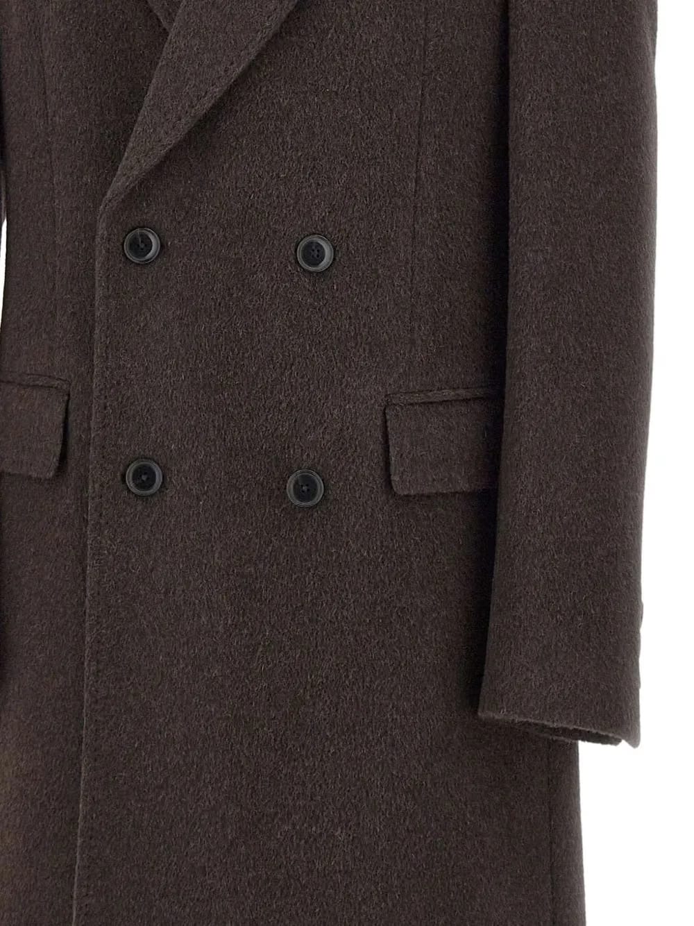 peak lapels double-breasted coat