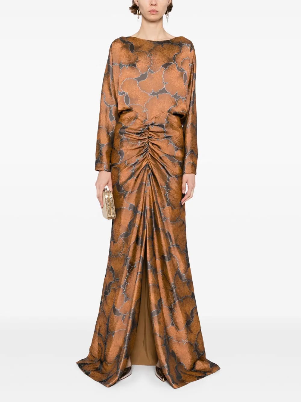 jacquard dolman-sleeved dress