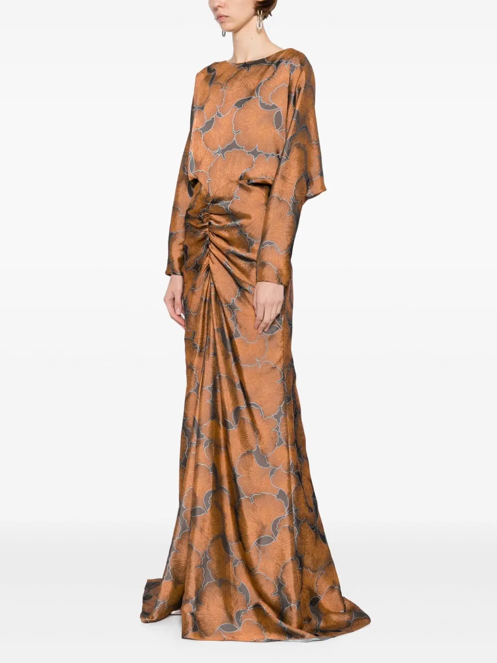 jacquard dolman-sleeved dress