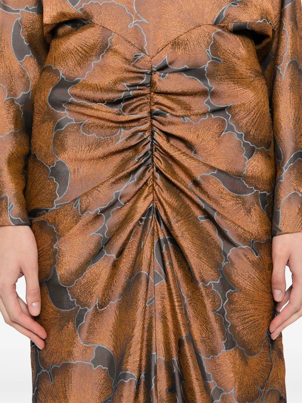 jacquard dolman-sleeved dress