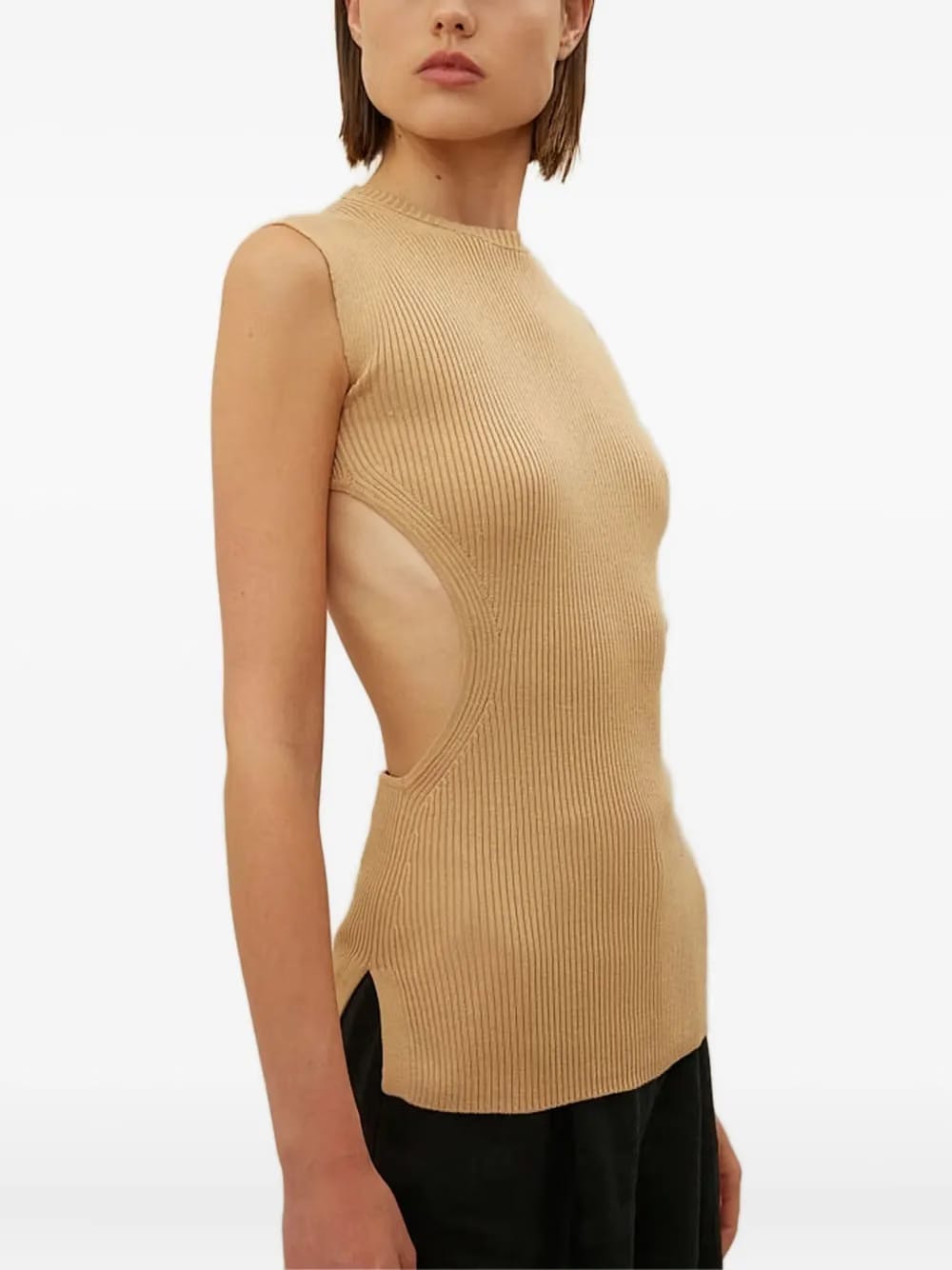 ribbed open-back vest
