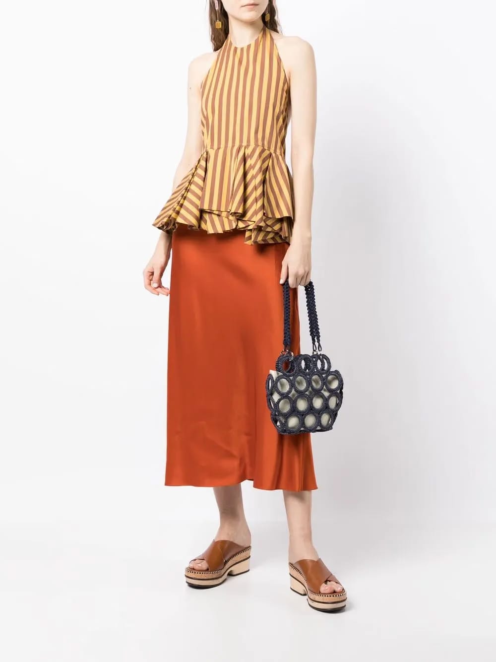 interwoven-hoop detail tote bag