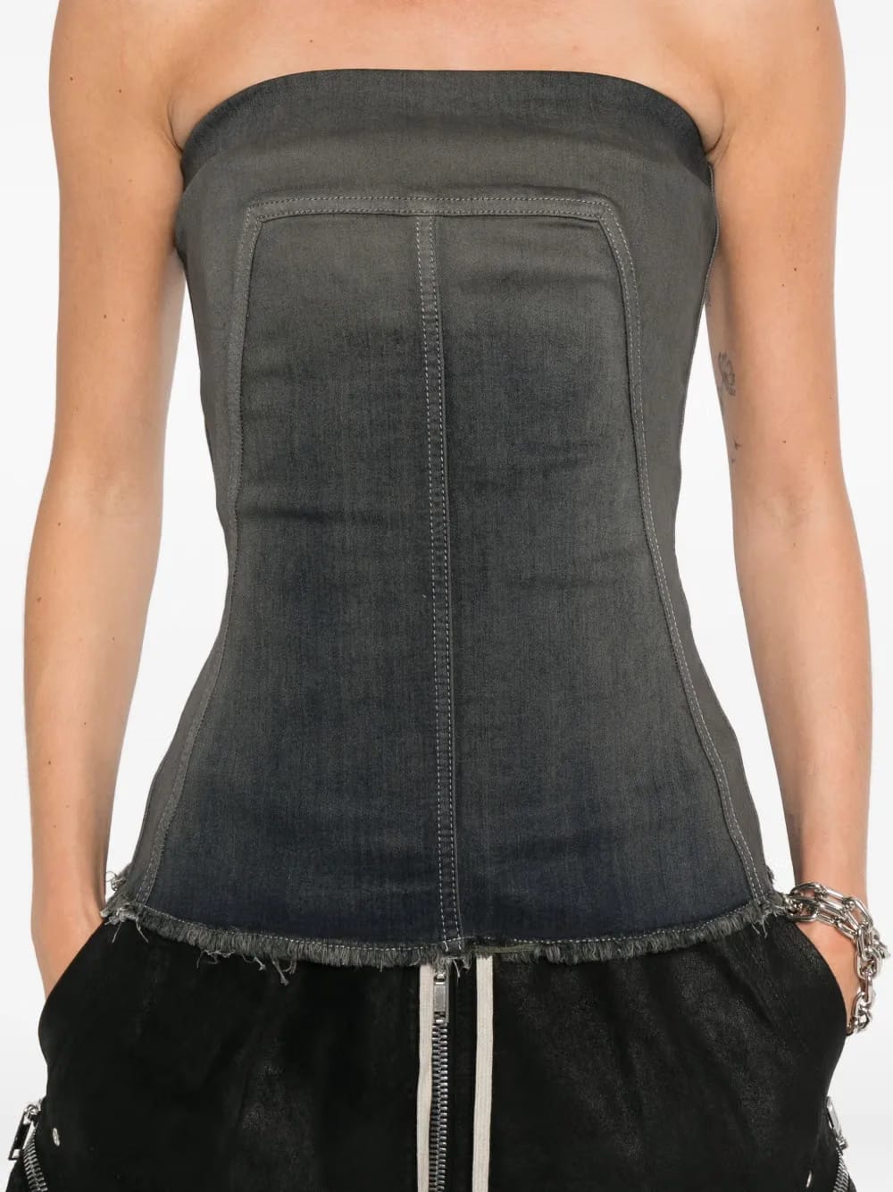 Bustier denim top