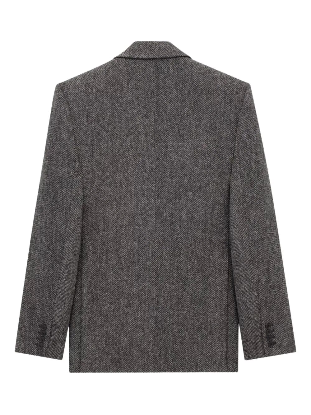 herringbone-pattern wool blazer