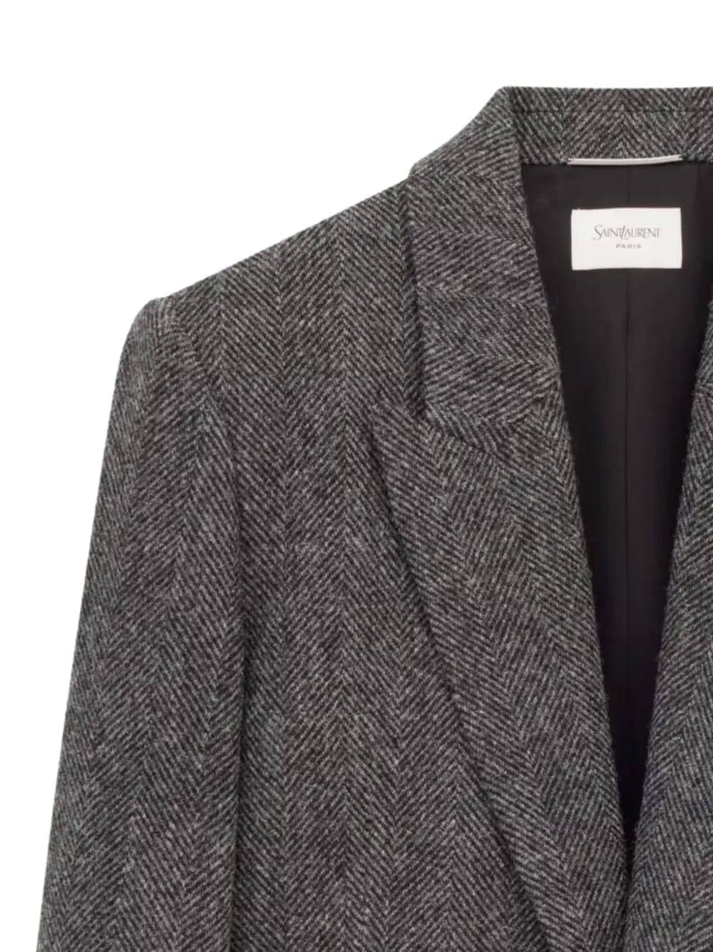 herringbone-pattern wool blazer