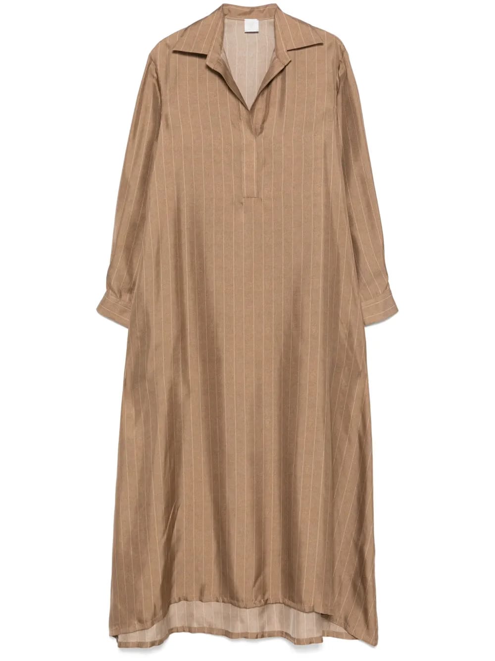 pinstriped maxi dress