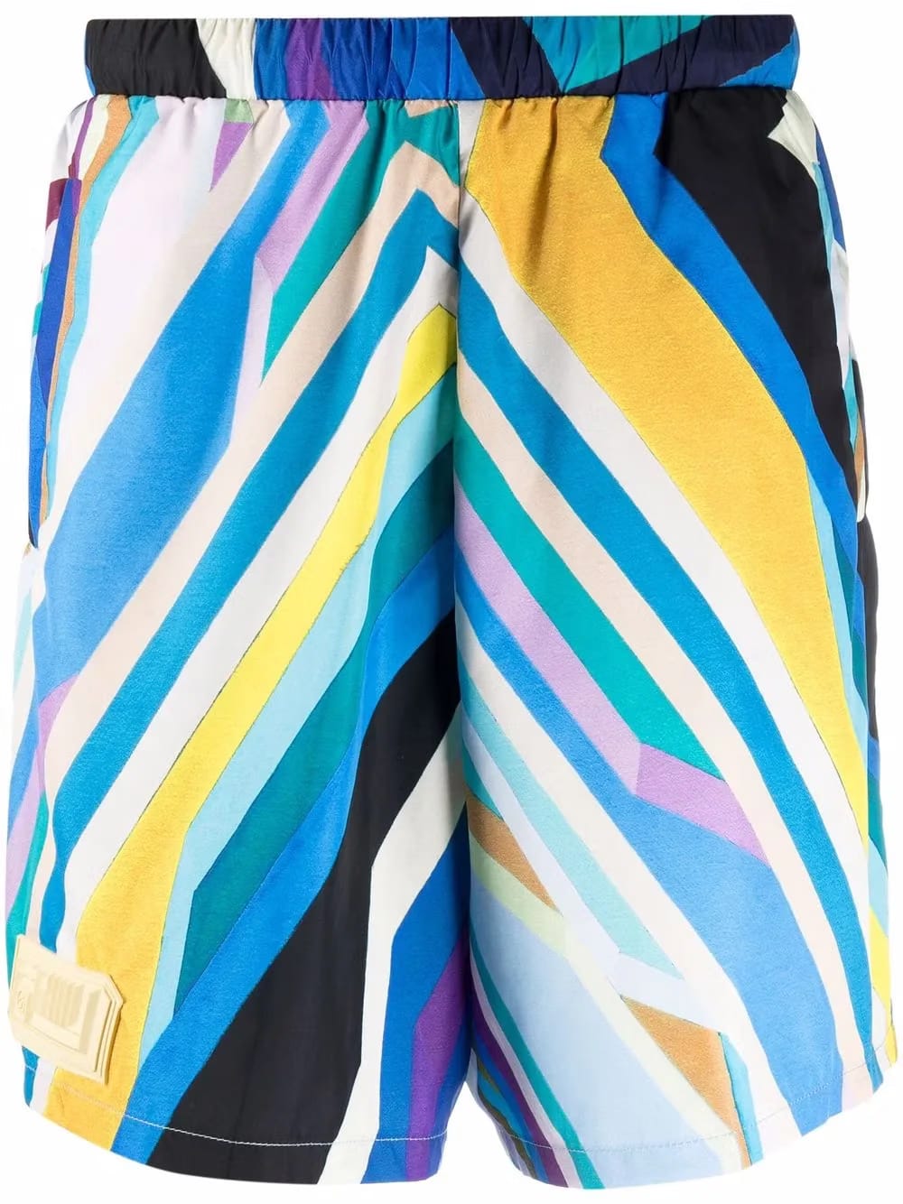 stripe-print high-waisted shorts
