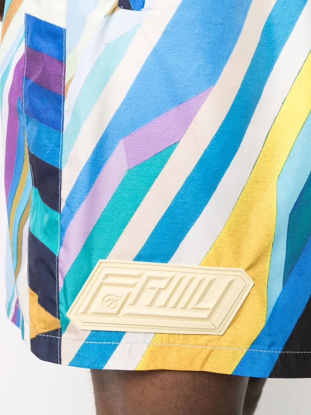 stripe-print high-waisted shorts