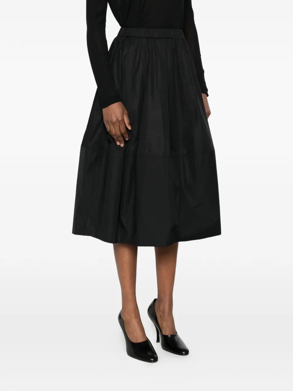 Bubble A-line midi skirt