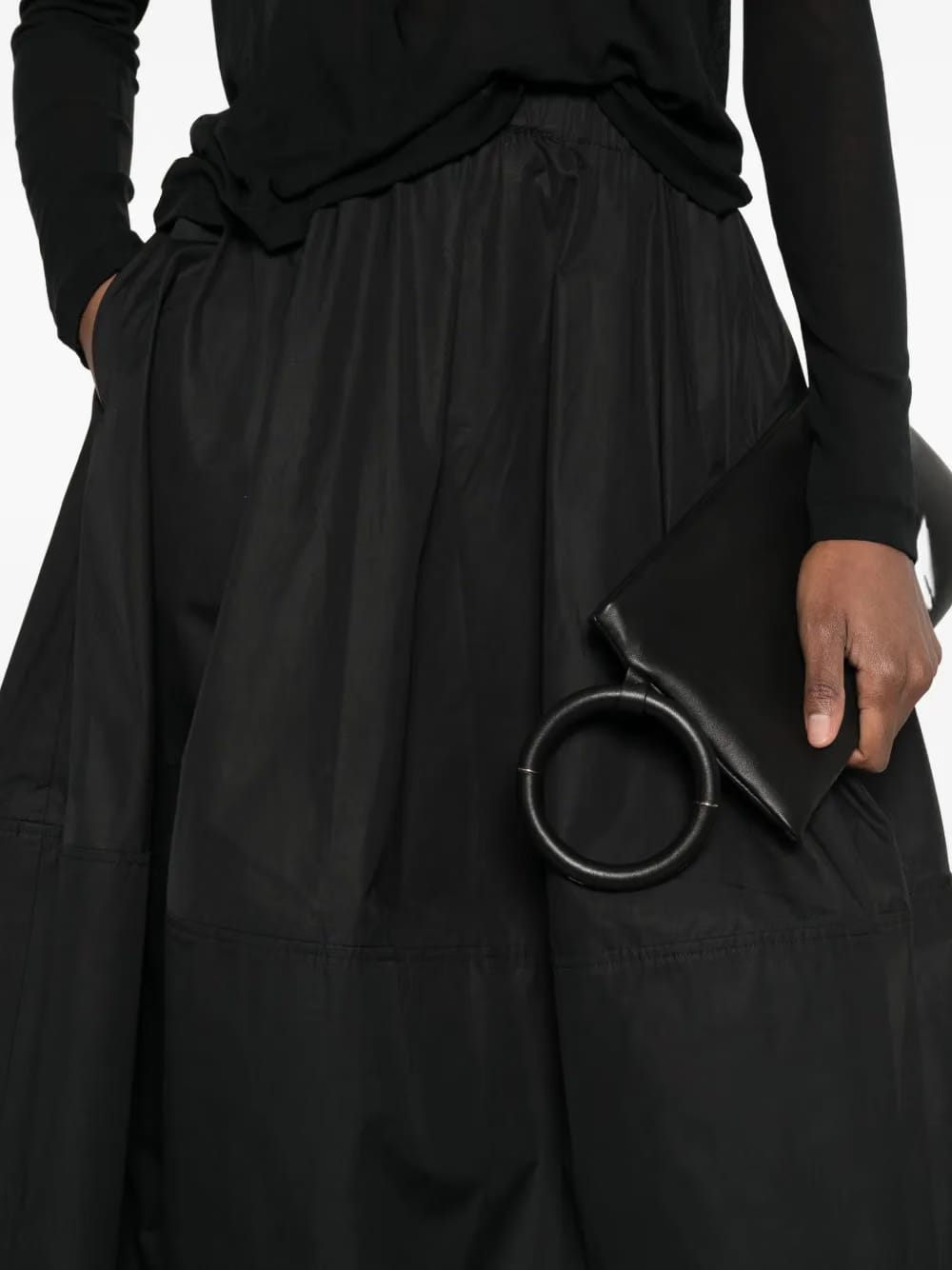Bubble A-line midi skirt