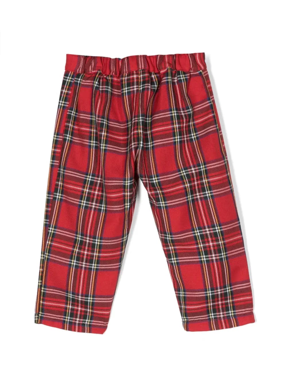 tartan-print pleat trousers