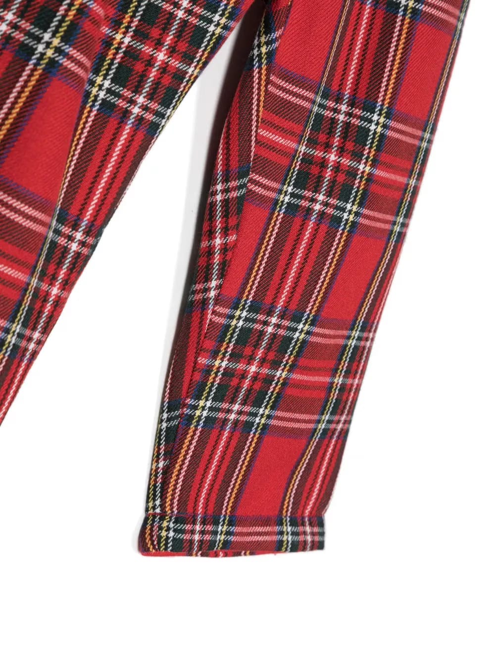 tartan-print pleat trousers