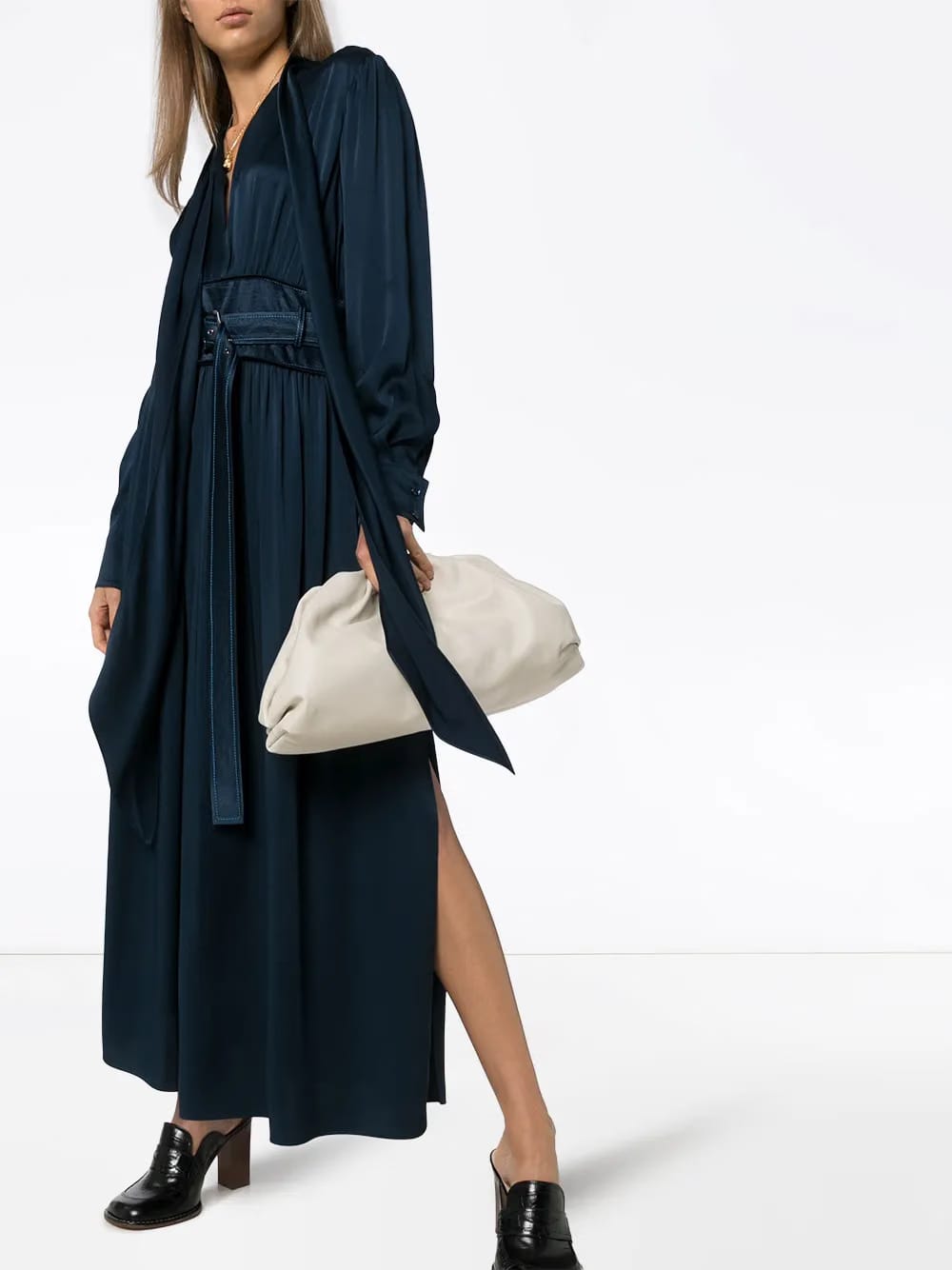 Faye belted midi dress