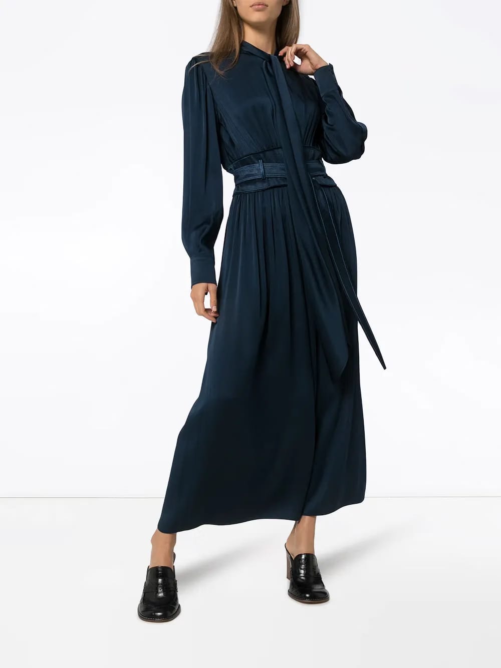Faye belted midi dress
