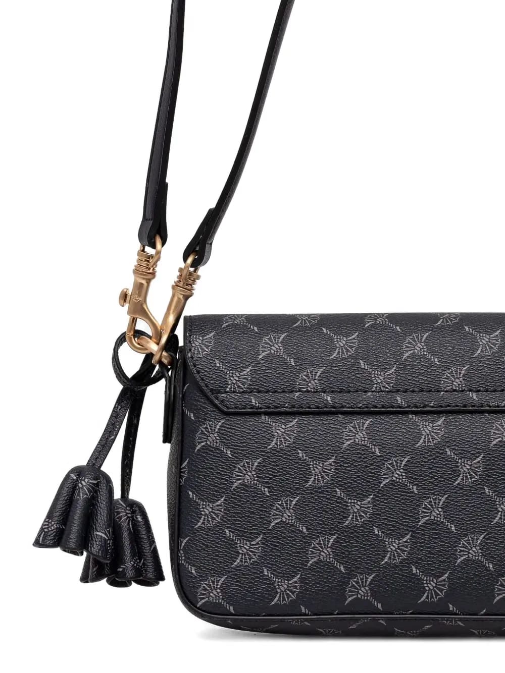 logo-plaque tassel shoulder bag
