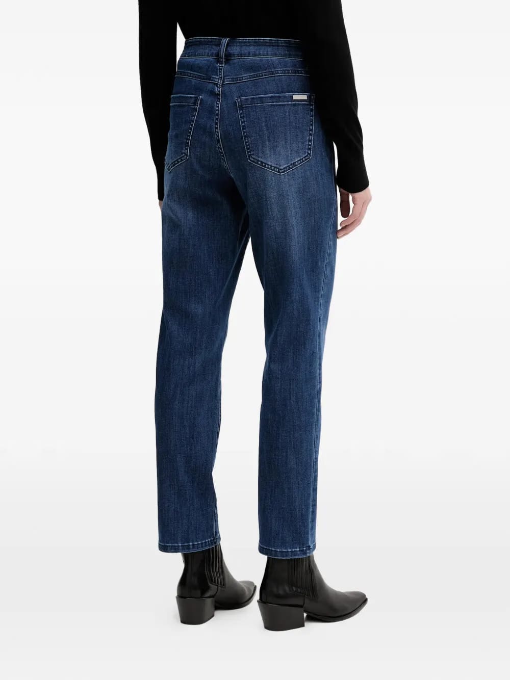 silver-tone hardware denim jeans