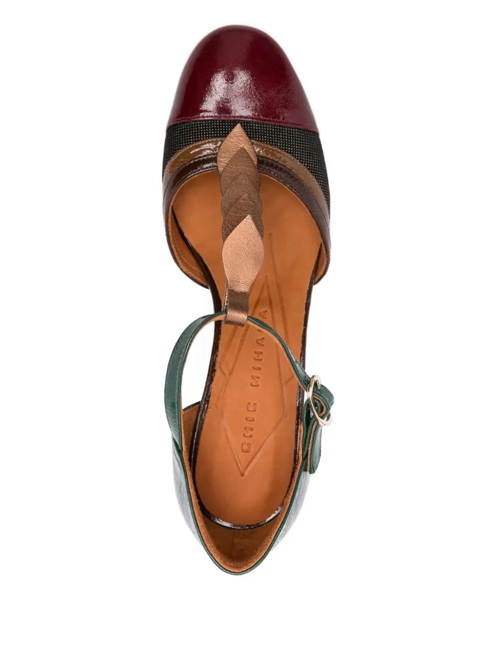 70mm t-bar block-heel pumps