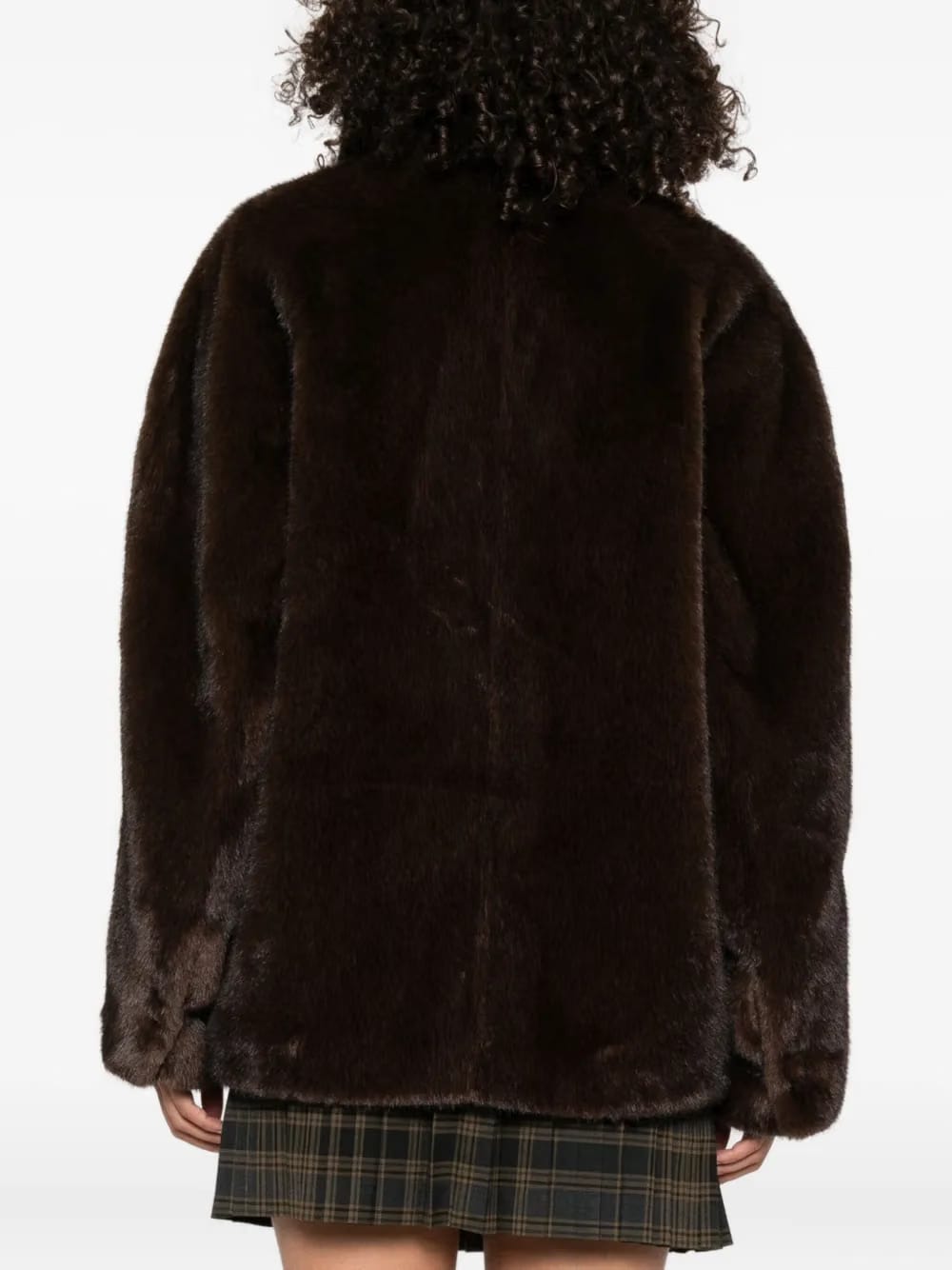 brown buttoned coat