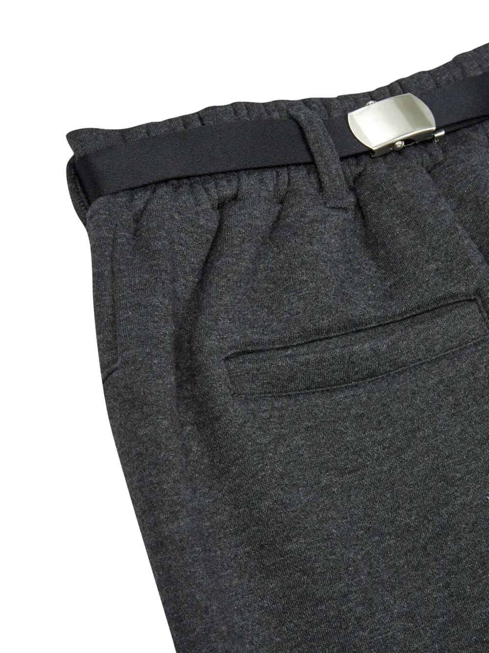 belted french-terry trousers