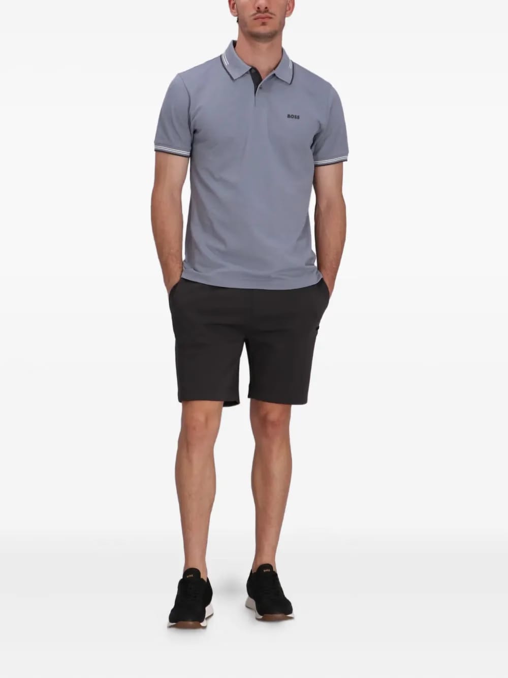 contrasting-trim polo shirt