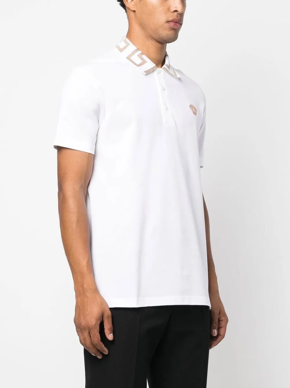 Embroidered cotton polo shirt