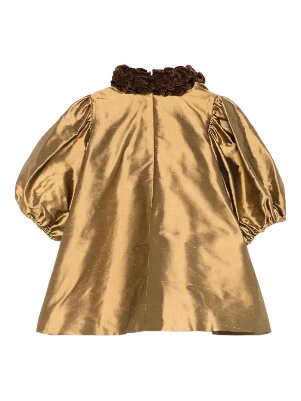 bow-embroidered ruffled dress