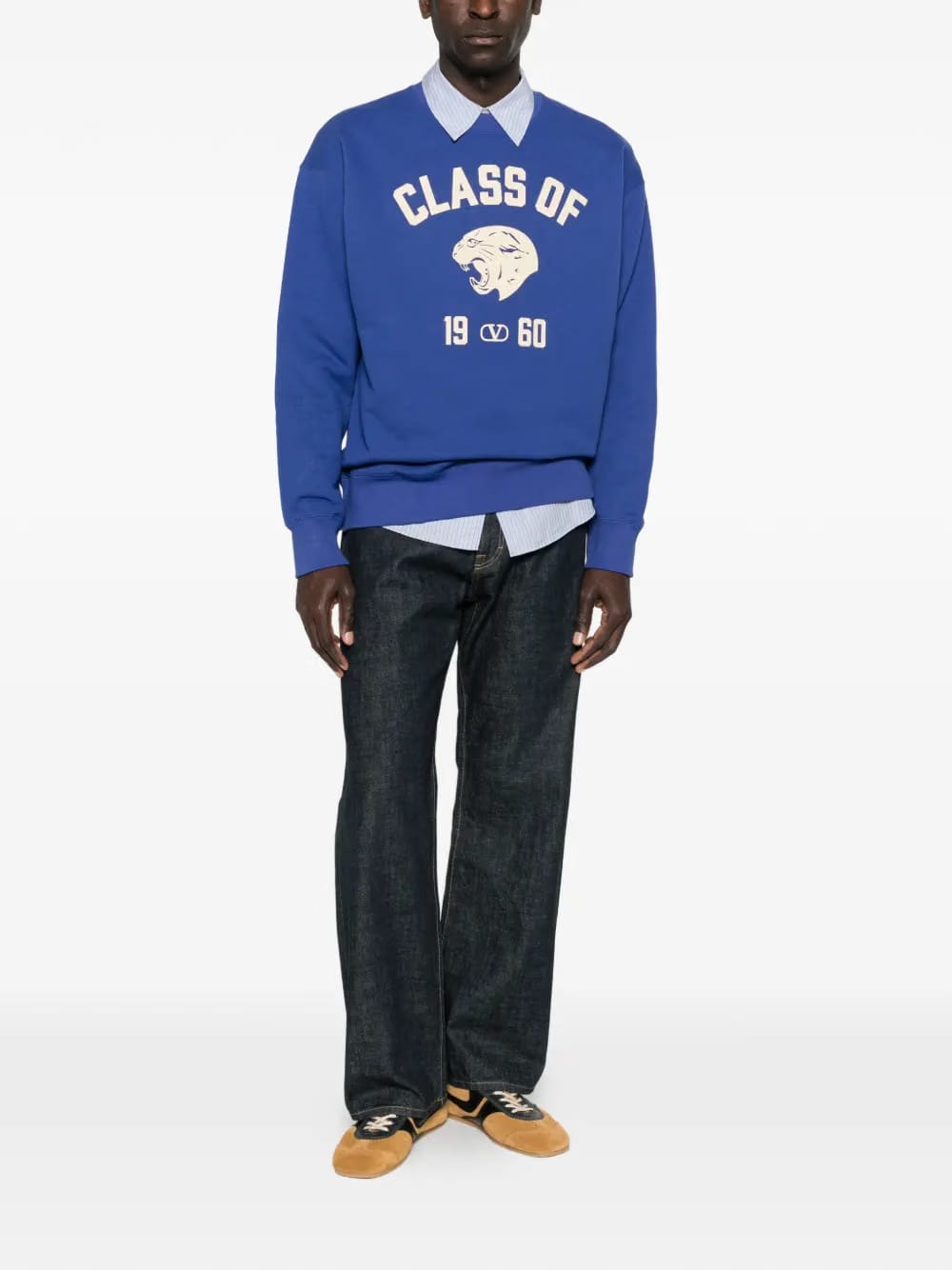 panther-print cotton sweatshirt