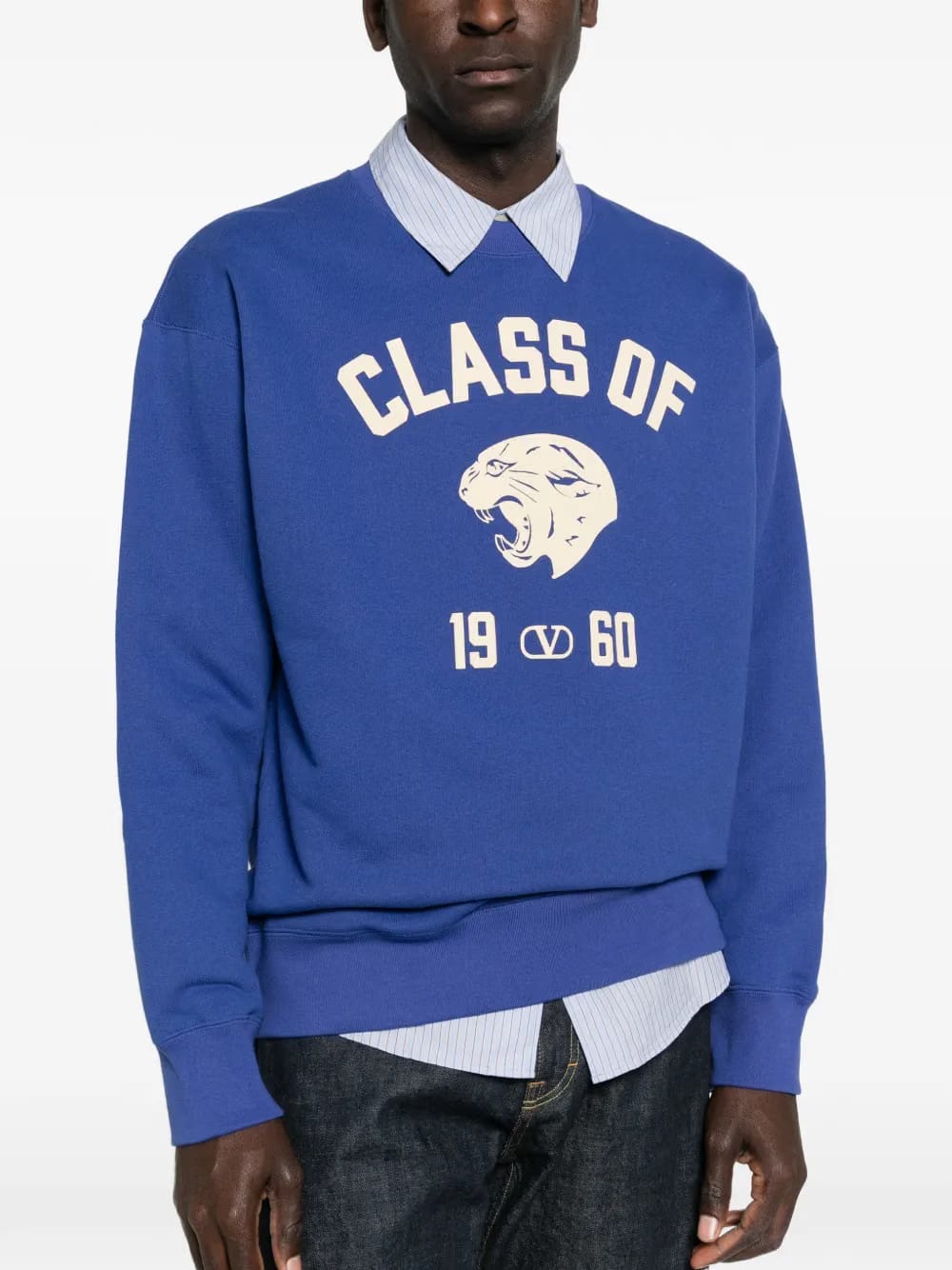 panther-print cotton sweatshirt