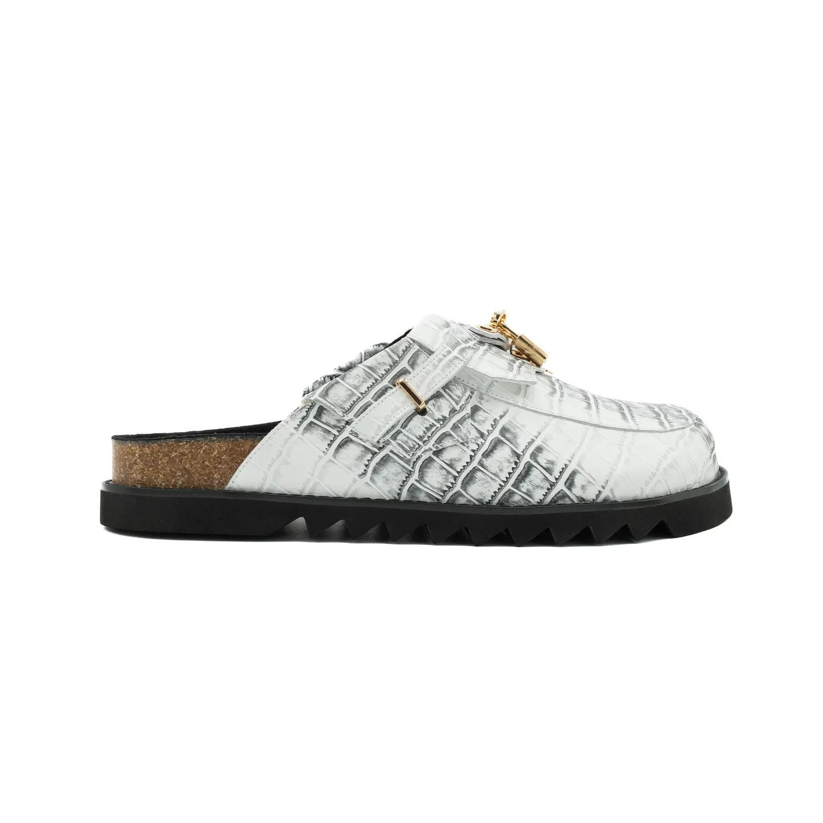 Bag Clogs White Snakeskin
