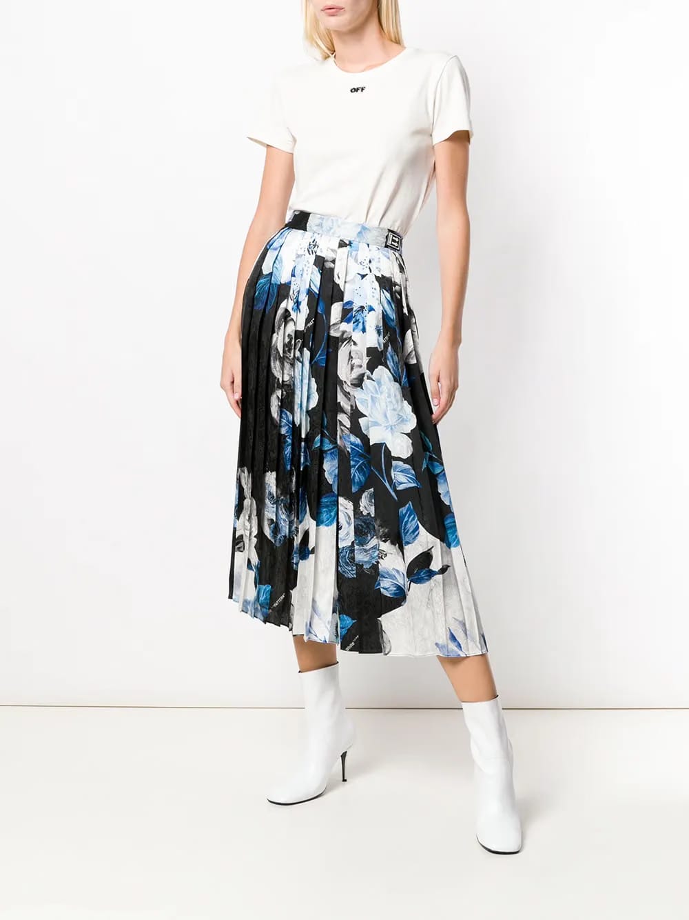 printed pleated skirt