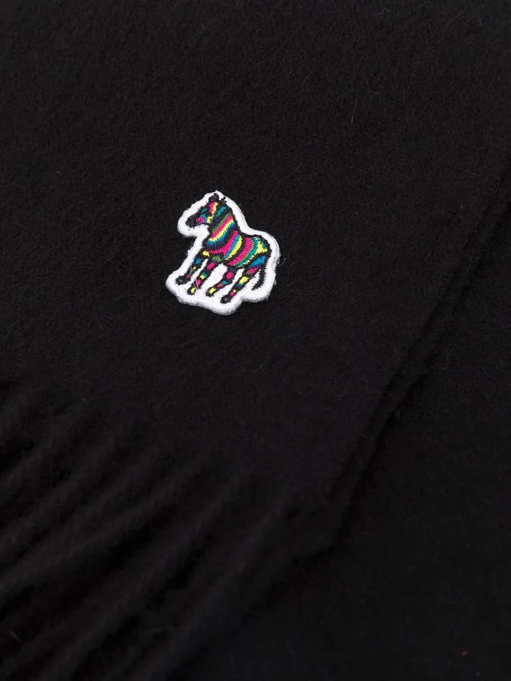 signature-zebra fringed scarf