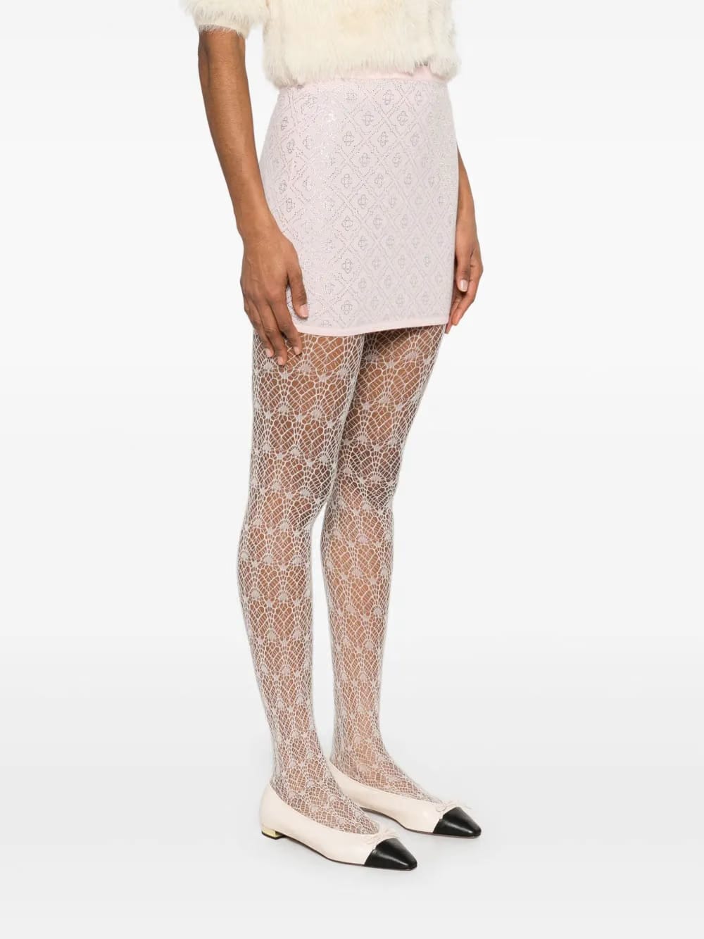 crystal-monogram mini skirt
