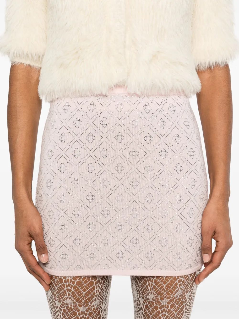 crystal-monogram mini skirt