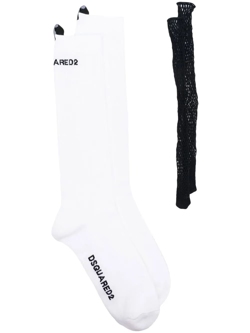 logo-print ribbed socks