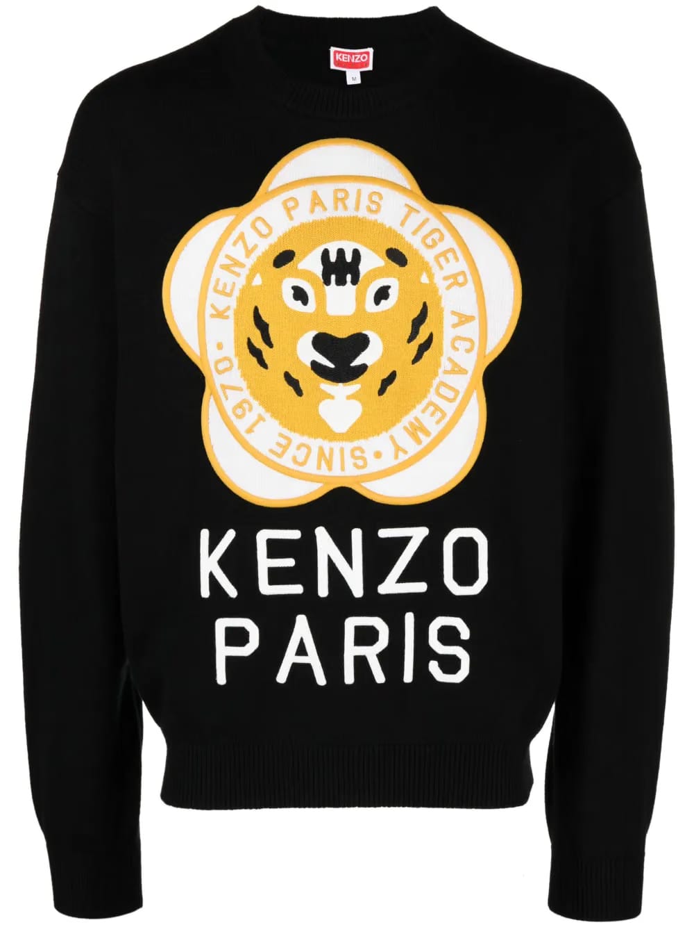 logo-patch wool-cotton jumper